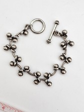 Silpada Sterling Silver DNA Interlocking Bracelet, Ball & Bar Links, Toggle Clasp, 7" L — listing 2