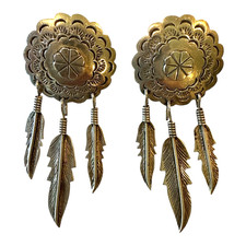 Sterling Silver Concho Domed Post Earrings with Twisted Rope & Stamped Border, Taxco Mexico — listing 2