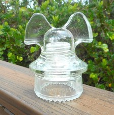 Vintage Clear Glass Insulator with Ribbed Body and Ringed Ends — listing 4
