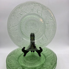 Indiana Glass Tiara Chantilly Green Sandwich Pattern Dinner Plate 10¼" — listing 2