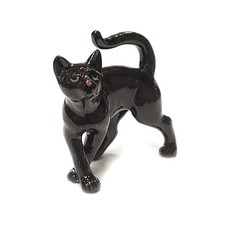 Ceramic Bisque Crouching Orange Tabby Cat Figurine — listing 6