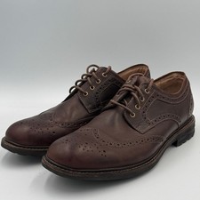 Clarks Collection Men's Brown Leather Waterproof Cap-Toe Derby Dress Shoes, Size 9.5