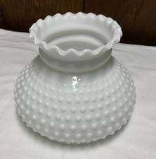 Vintage Electrified Hand-Painted Milk Glass Table Lamp with Blue Rose Motif and Brass Base — listing 2
