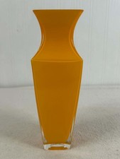 Vintage Cased Blue Glass Twisted Bud Vase with Square Footed Base No marks at all