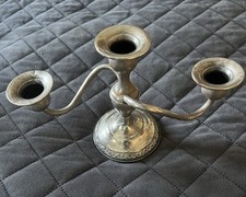 Vintage Weighted Sterling Silver 3-Light Convertible Candelabra — listing 2