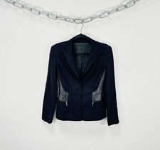 Gianni Versace Men's Black Leather Blazer with Embossed Baroque Lapels — listing 5