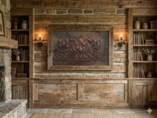 Antique Cast Iron Fireplace Summer Cover / Fireback with Flaming Torch Urn and Laurel Motif No visible marks — listing 4