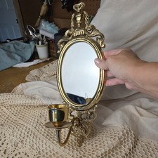 Vintage French Louis XV Rococo Style Cast Brass 3-Arm Electric Wall Sconce