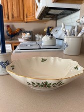 White Porcelain Round Serving Bowl with Gold Rim and Scalloped Edge Yes - it has a mark — listing 6