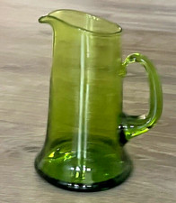 Vintage Green Glass Dimpled Optic Ovoid Vase with Ringed Collar Neck — listing 6