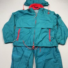 Vintage Woolrich Women's Magenta Nylon Windbreaker Jacket & Pants Set