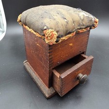 Antique Walnut Freestanding Sewing / Work Box on Cabriole Legs with Lift-Out Tray