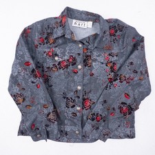 Keren Hart Red Cotton Twill Grommet-Front Mandarin Collar Jacket — listing 4