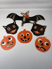 Vintage H.E. Luhrs Die-Cut Halloween Haunted House with Witch Cardboard Decoration, listing 3