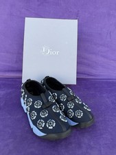 Christian Dior Fusion Sneakers with Sequin & Bead Embellishment, White/Navy — listing 5