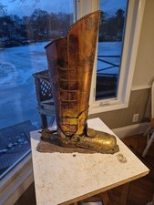 Decorative Pierced Metal Boot-Form Umbrella Stand / Vase Holder — listing 3