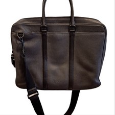 Coach Signature Metropolitan Slim Brief in Charcoal Leather — listing 6