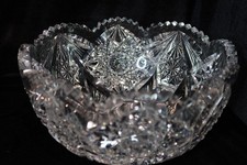 Cut Glass Sawtooth-Rim Bowl with Hobstar Pattern (Thrift Shelf, Maker Unknown) — listing 5
