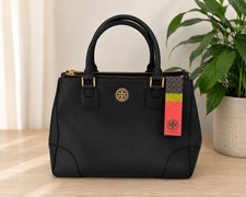 Tory Burch Robinson Saffiano Leather Tote Bag in Taupe/French Gray