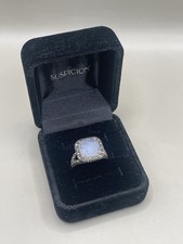 Sterling Silver Marcasite Ring with Lavender Cabochon (Prong-Set Oval) — listing 4