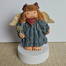 Vintage Resin Folk Art Santa Claus Figurine with Gift Sack and Cardinal