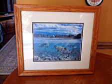 Framed Decorative Print of Brown Trout (Salmo Trutta) on Faux-Weathered Wood Background — listing 3