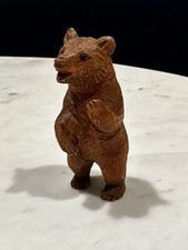 Carved Wood Standing Bear Figurine with Hat Molded resin/composite — listing 5