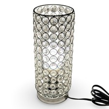 Vintage Hollywood Regency Cut Crystal & Brass Table Lamp with Prisms and Marble Base — listing 2
