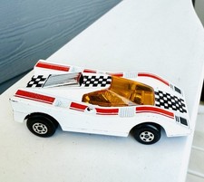 Matchbox Superfast No. 7 Hairy Hustler Diecast Race Car, White with #5 Checkered Livery — listing 5