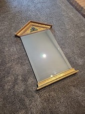 Large Rectangular Beveled Wall Mirror with Black and Gold Rope-Trim Frame — listing 6