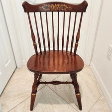Pair of Windsor Comb-Back Arm Chairs with Crossed-Stick Splat, Dark Finish — listing 3