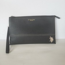 U.S. Polo Assn. Black Multicolor Logo Monogram Zip-Top Wristlet Clutch — listing 3