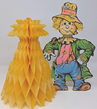 Beistle Die-Cut Cardboard Halloween Scarecrow Jointed Decoration with Tissue Paper Arms and Legs, listing 3