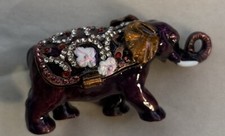 Thai-Style Elephant Pedestal Lidded Trinket Box with Basketweave Dome Lid — listing 2