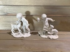 White Bisque Porcelain Cherub Angel Figurine with Flower Basket — listing 4