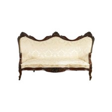 Victorian Rococo Revival Camelback Sofa/Settee with Carved Walnut Frame — listing 6
