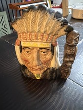 Royal Doulton 'North American Indian' Large Character Jug with Totem Pole Handle — listing 4