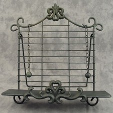 Wrought Iron Scrolled Lattice Cookbook / Recipe Book Stand with Chain Weights — listing 5