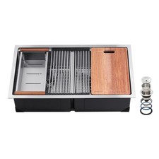 Stainless Steel Double-Bowl Drop-In Kitchen Sink with Single-Handle Faucet — listing 4