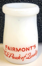 Milk Glass Creamer and Sugar Set with Embossed Floral/Leaf Pattern and Scalloped Rims — listing 6