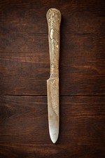 Antique Silver Plate Handled Table Knife Engraved "Knife" — listing 6