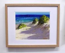 Original Impressionist Coastal Landscape Oil Painting, Signed Maury Hasseltine, Gilt Framed — listing 2