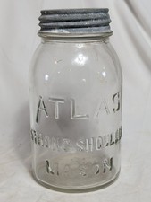 Atlas Mason Quart Canning Jar, Clear Glass with Embossed 'A' Logo — listing 3