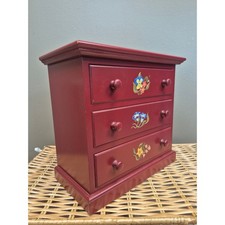 Vintage Folk Art Hand-Painted Rosemaling Hutch / Step-Back Cupboard with Heart and Bird Motifs, listing 2