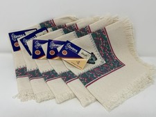 Handmade Fringed Linen Napkin with Appliqué & Embroidered Running Girl Figure — listing 5
