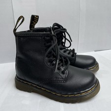 Dr. Martens 1460 Toddler Boots in Gunmetal Glitter Patent, 8-Eyelet with Side Zip — listing 3