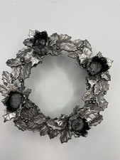 Advent Wreath Pewter Candle Holder Ring with Scripture Verses