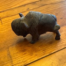 Hand-Carved Wooden African Cape Buffalo Bookends, Pair, Brown, 5" x 6.5" — listing 6