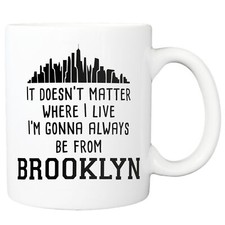 Brooklyn Landmarks Illustrated Ceramic Cup (Brooklyn Bridge, DUMBO, Botanic Garden) Yes - there's a printed brand/studio nam — listing 4