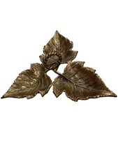 Cast Metal Two-Handled Bowl with Grape and Leaf Relief, Copper Finish — listing 3